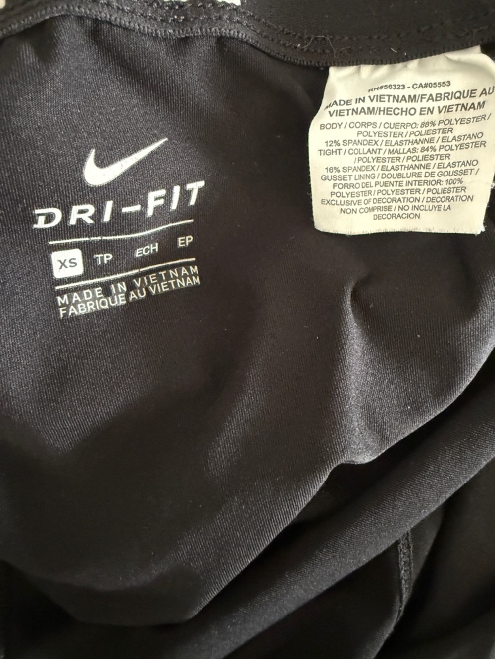 Nike Black Women's Athletic Shorts with White Swoosh - Picture 3 of 3
